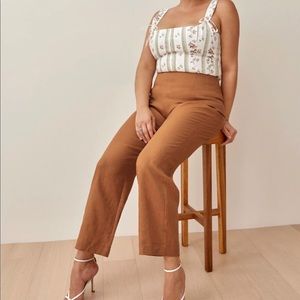 Reformation Justin Linen Pants New Size 10